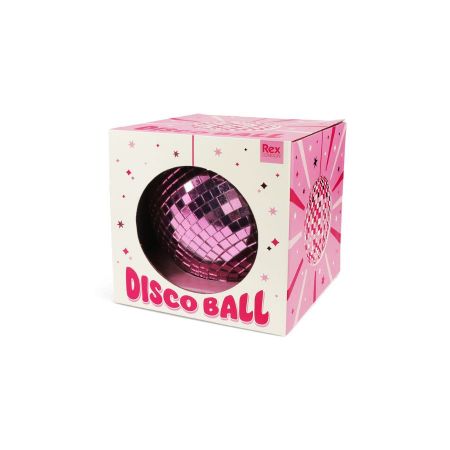 Boule à facettes rose - 10 cm