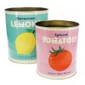 Lot de 2 boîtes déco "conserve Lemon & Tomato" - Taille grande