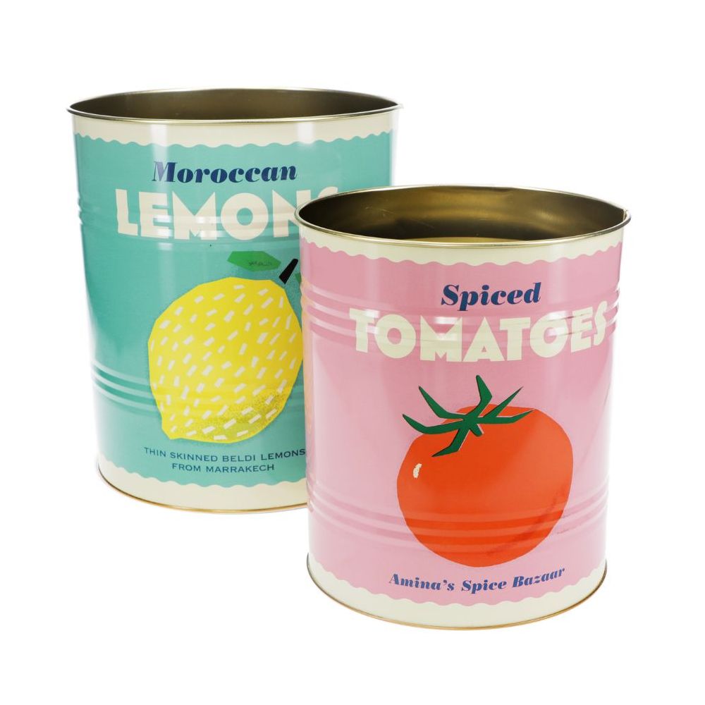 Lot de 2 boîtes déco "conserve Lemon & Tomato" - Taille grande