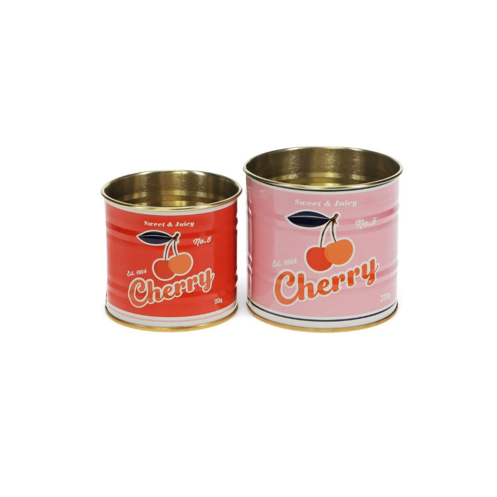 Lot de 2 boîtes déco "conserve Cerise" - Taille petite