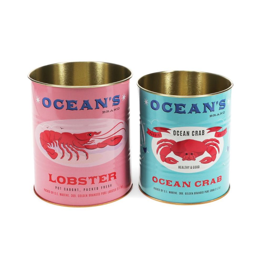 Lot de 2 boîtes déco "conserve Océan" - Taille moyenne