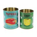 Lot de 2 boîtes déco "conserve Paprika & Pepper" - Taille moyenne
