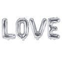 Ballons lettres "LOVE" argentées - 140 cm