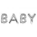 Ballons lettres géantes "BABY" argentées - 260 cm