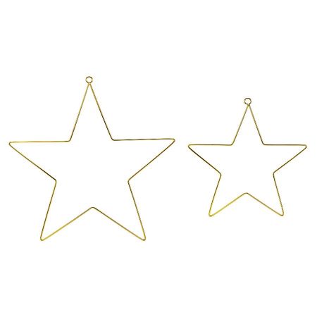 Lot de 2 étoiles en métal doré - 20 et 28 cm