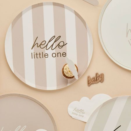 8 assiettes "Baby shower nuage"