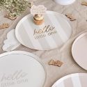 8 assiettes "Baby shower nuage"