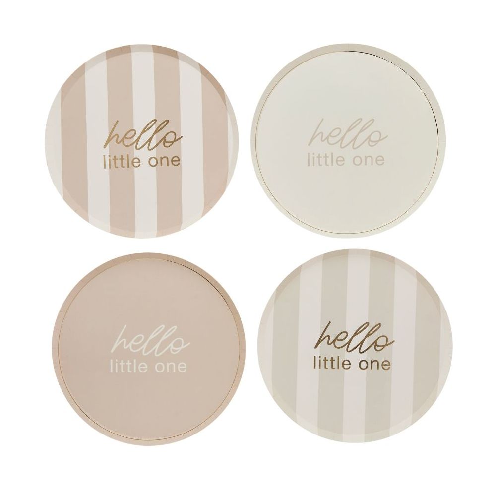 8 assiettes "Baby shower nuage"
