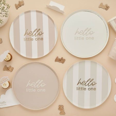 8 assiettes "Baby shower nuage"