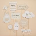 Lot de 10 accessoires photobooth "Baby shower nuage"