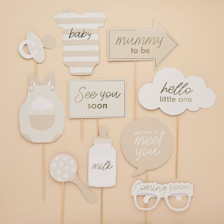 Lot de 10 accessoires photobooth "Baby shower nuage"