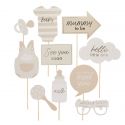 Lot de 10 accessoires photobooth "Baby shower nuage"