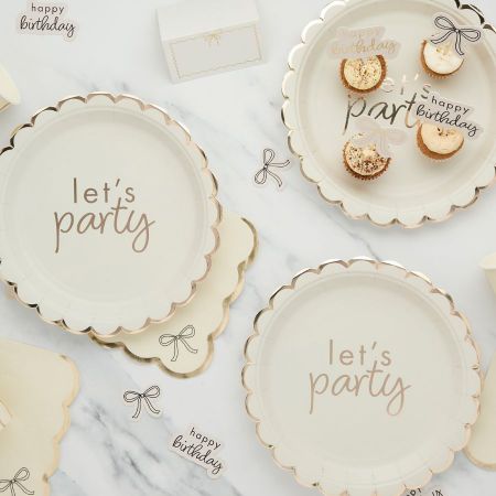8 assiettes Let's Party "HB petit noeud"