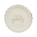 8 assiettes Let's Party "HB petit noeud"