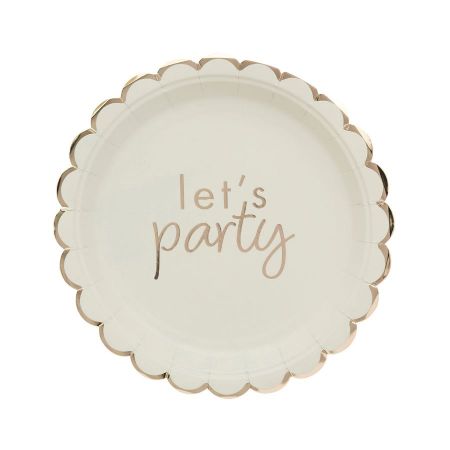 8 assiettes Let's Party "HB petit noeud"