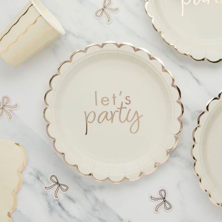 8 assiettes Let's Party "HB petit noeud"