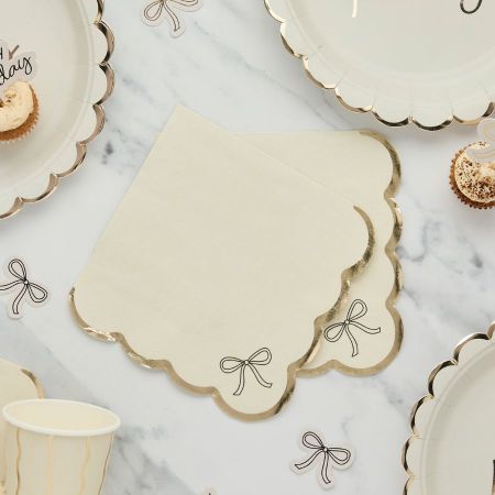 16 serviettes "HB petit noeud"