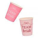 8 gobelets "Team Bride"