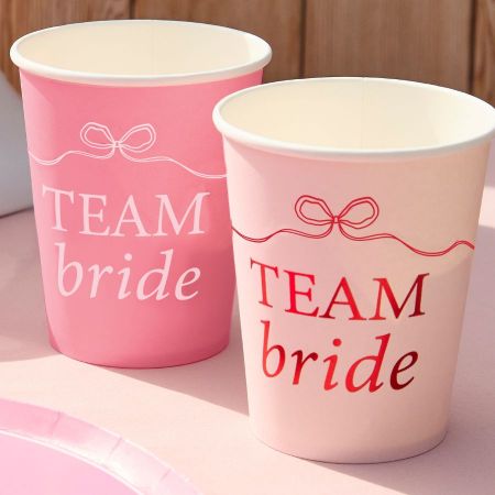 8 gobelets "Team Bride"