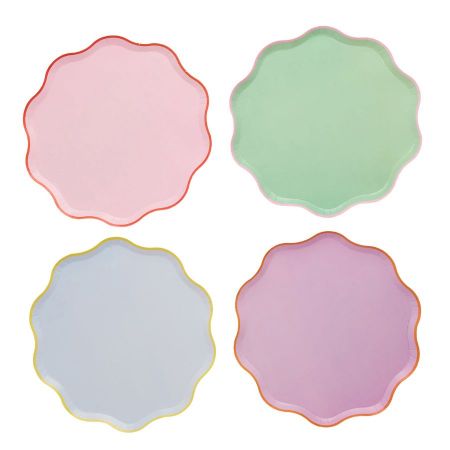 8 assiettes "couleurs acidulées"