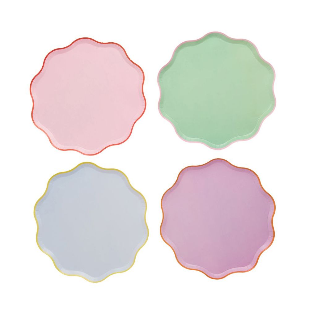 8 assiettes "couleurs acidulées"