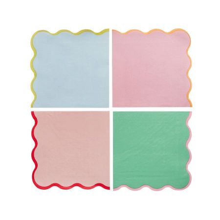 16 serviettes "couleurs acidulées"