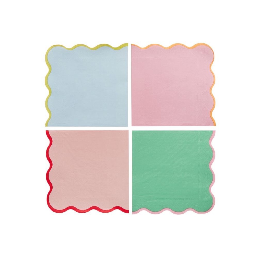 16 serviettes "couleurs acidulées"