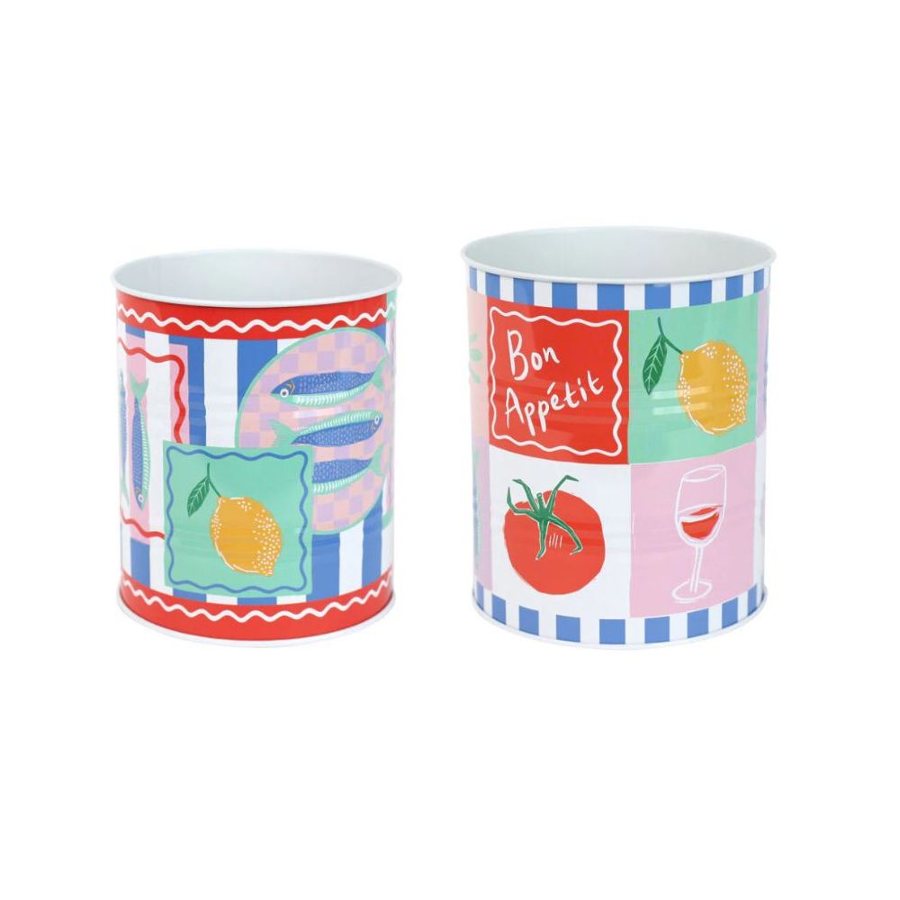 Lot de 2 boîtes déco "conserve Bon Appétit" - Taille moyenne