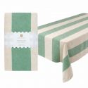 Nappe en coton à rayures XL "green" - 250 cm
