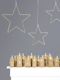 Lot de 2 étoiles en métal doré - 20 et 28 cm