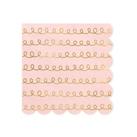 20 serviettes roses et...