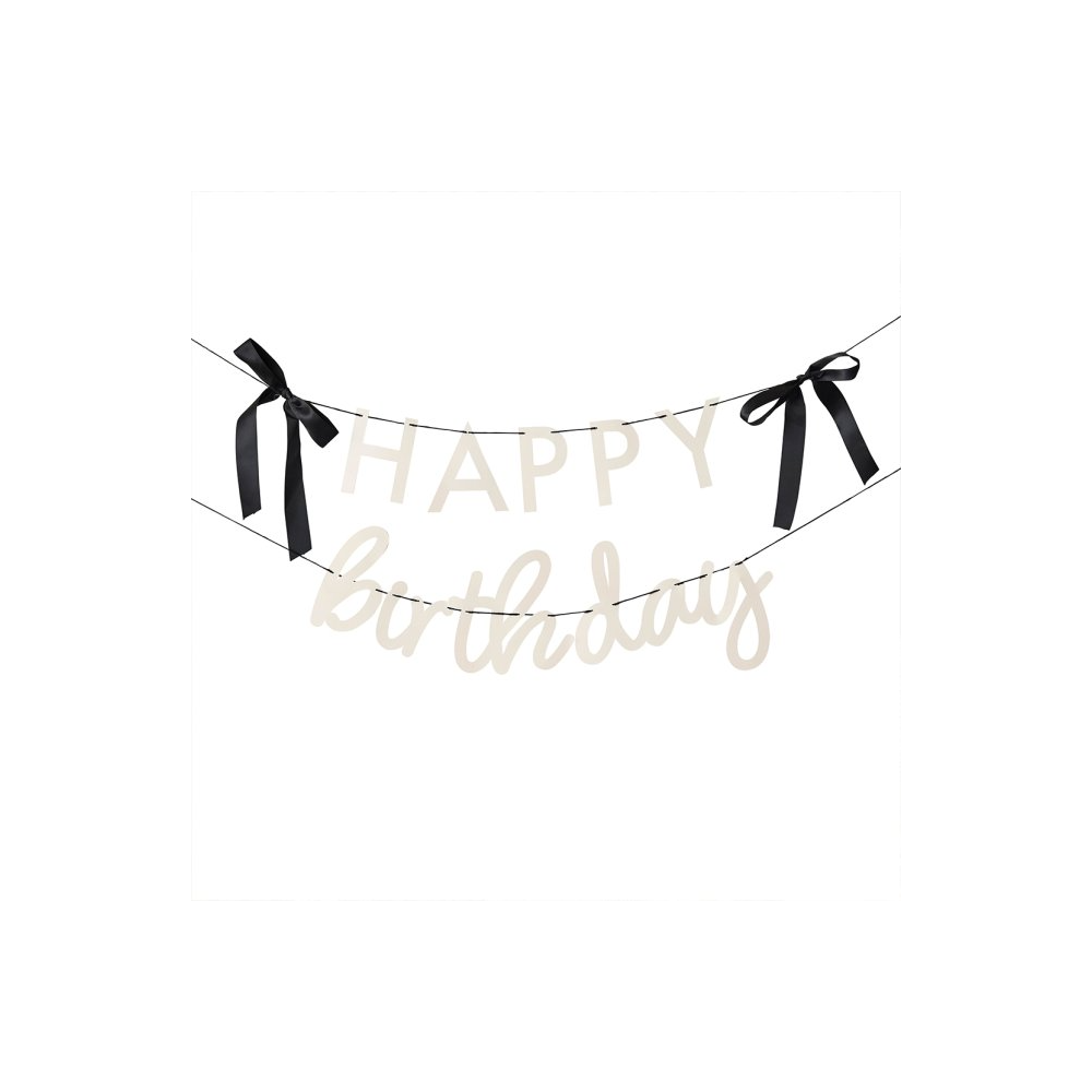 Guirlande Happy Birthday "HB petit noeud" - 2m
