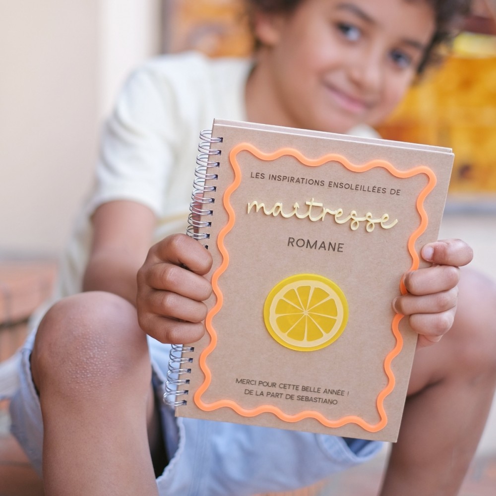 Carnet kraft remerciement personnalisable citron "Summer vibes"