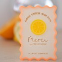 Aimant remerciements personnalisable citron "summer vibes"