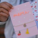 Carte 2 bracelets remerciements personnalisable "summer vibes"