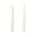 2 bougies cierges cannelées crème - 25 cm