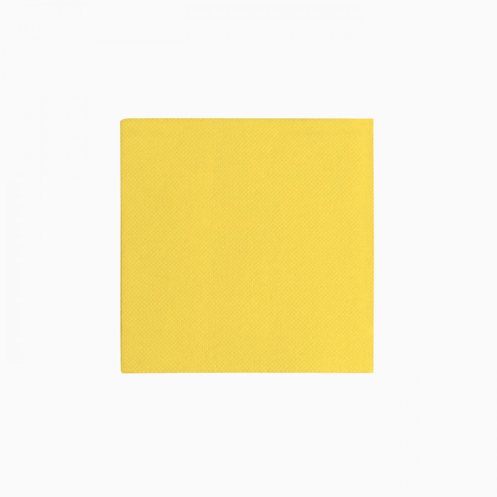 50 serviettes premium jaune - 12.5 cm