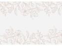 Chemin de table intissé fleuri - blanc et doré - 0,4 x 5 m