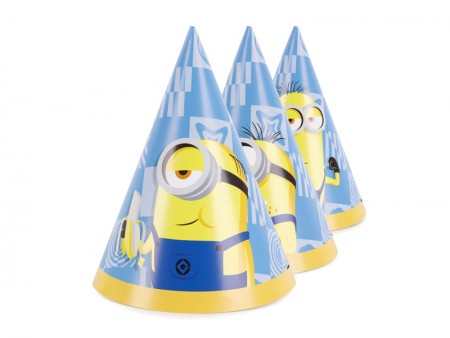 6 Chapeaux de fête "Minions"