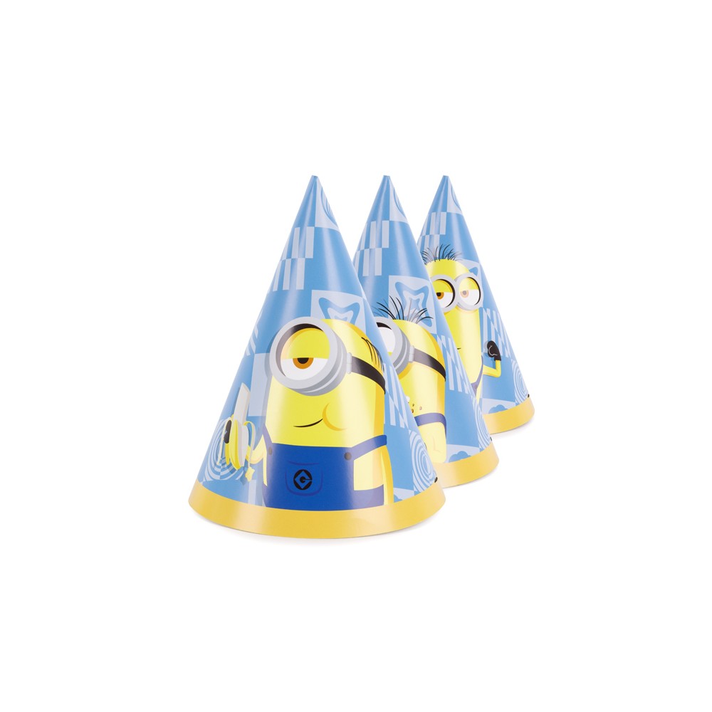 6 Chapeaux de fête "Minions"