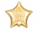 Ballon aluminium étoile dorée "happy new year"
