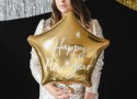 Ballon aluminium étoile dorée "happy new year"