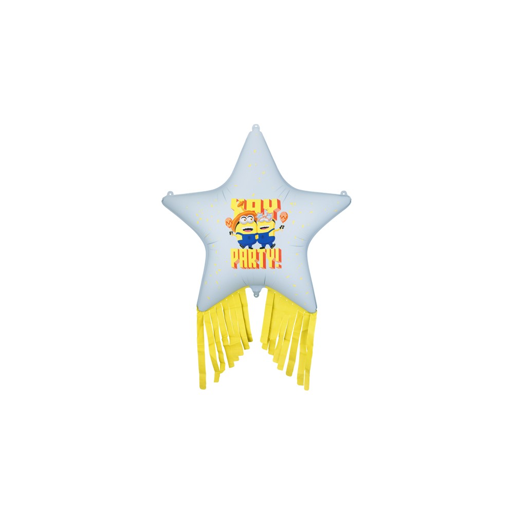 Ballon aluminium Etoile avec franges "Minions"