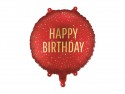 Ballon aluminium rond rouge ''Happy Birthday''