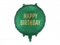 Ballon aluminium rond vert ''Happy Birthday''