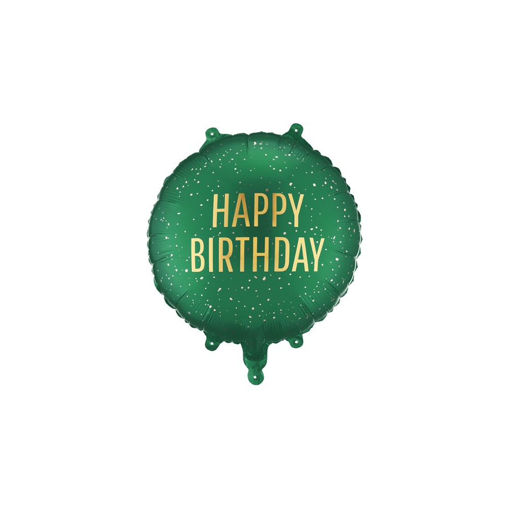 Ballon aluminium rond vert ''Happy Birthday''