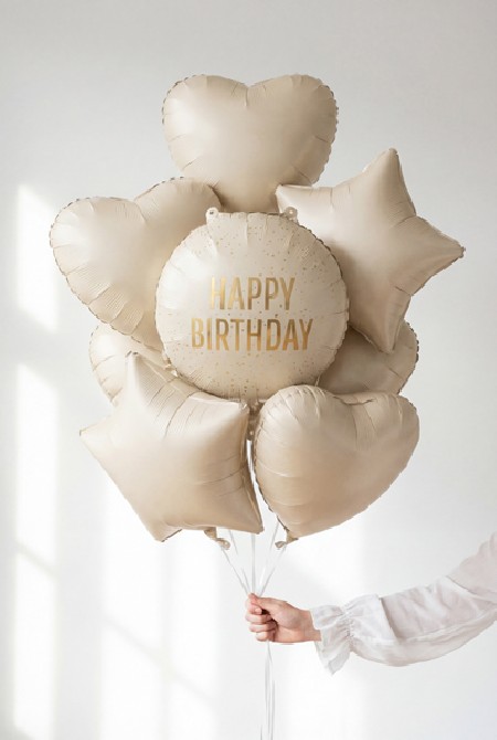 Ballon aluminium rond crème...