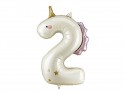Ballon aluminium chiffre ''2'' Licorne