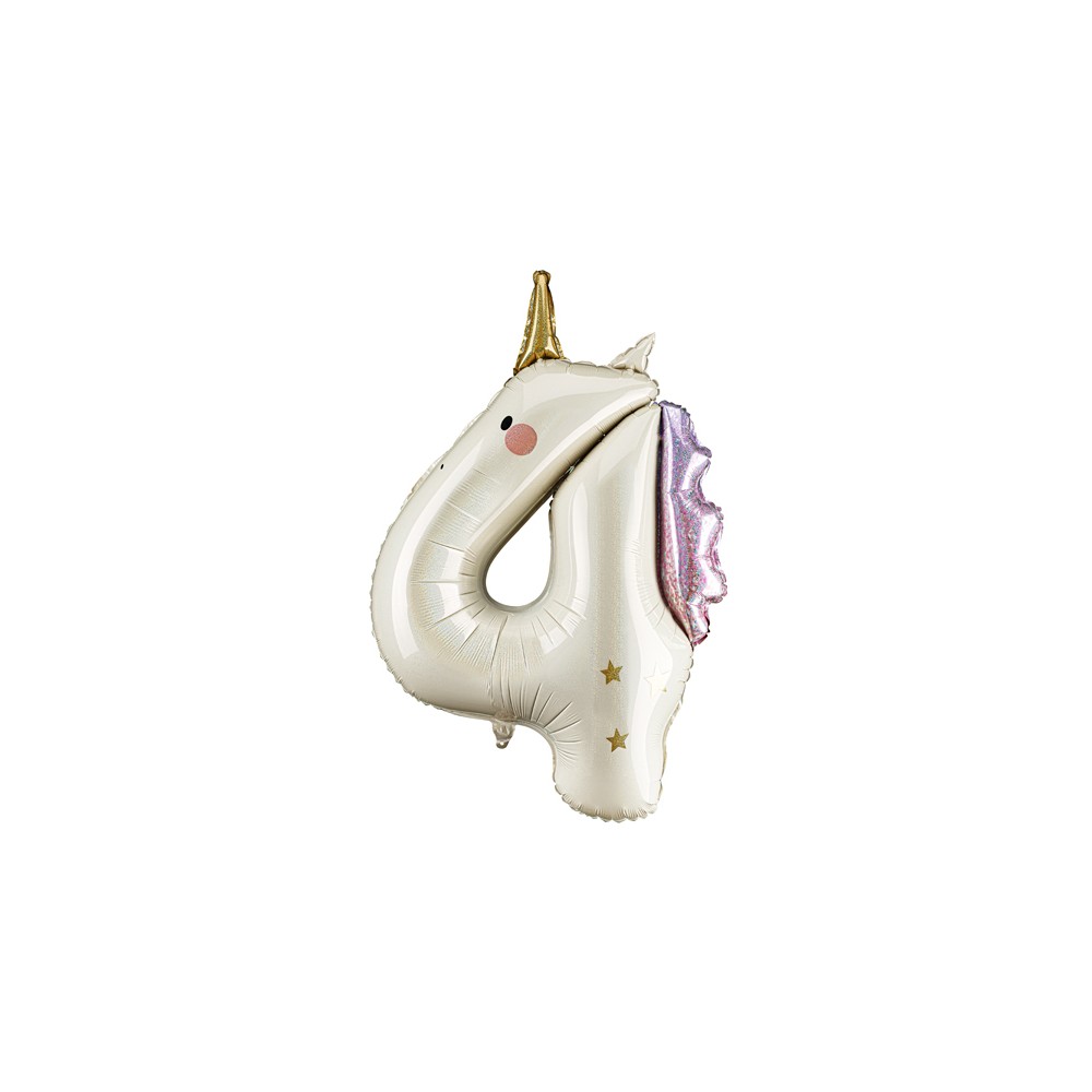 Ballon aluminium chiffre ''4'' Licorne