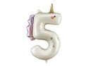 Ballon aluminium chiffre ''5'' Licorne
